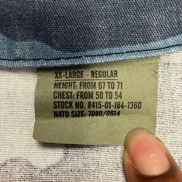 Sky Blue Camo Fatigue Jacket Size XXL - Picture 5 of 8